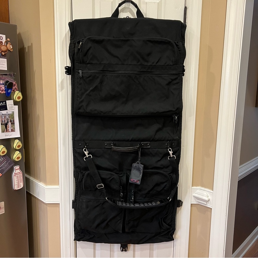 Vintage Tumi Foldable Garment Travel Bag Black Crossbody Strap